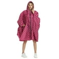thumbnail image 3 of MIASHUI Poncho de Pluie Imperméable avec Capuchon et Fermeture Éclair Imperméable pour Adultes, Rouge, Taille Unique, 3 of 8