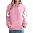 thumbnail image 2 of Heisall Womens Hooded Sweatshirt Halloween Print Pocket Drop Shoulder Long Sleeve 2025 New Design Fashion Casual, 2 of 3