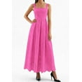 thumbnail image 3 of PRETTYGARDEN Womens Sleeveless Maxi Summer Dresses Hollow Out Eyelet Square Neck Ruffle Flowy Beach Vacation Sundress, 3 of 9