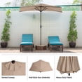 thumbnail image 3 of Villacera 9FT Outdoor Half Patio Umbrella - Balcony Furniture, Beige, 3 of 10