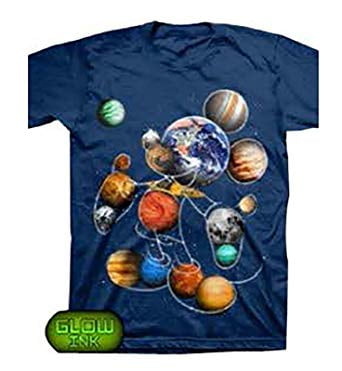 Disney Mens' Mickey Mouse Planets Glow 