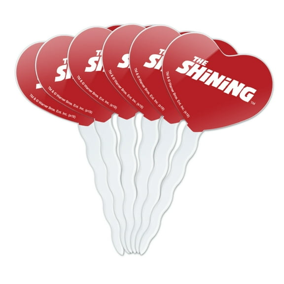 The Shining Logo Heart Love Cupcake Picks Toppers Decoration Set of 6