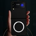 thumbnail image 3 of TECH CIRCLE Case for Samsung Galalxy Z Flip4,Shockproof PC Carbon Fiber Protective Slim Fit Phone Cover Compatible with Wireless Charging For Galaxy Z Flip 4, Blue/Purple, 3 of 8