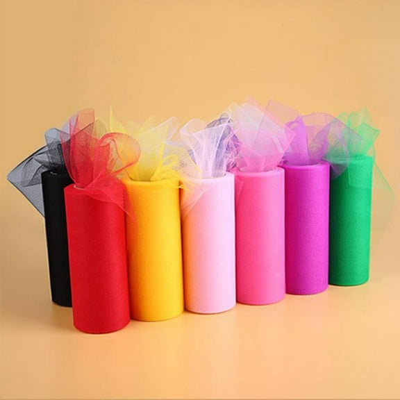 WRITWAA Tulle Fabric for Crafts Tulle Roll Golden Yellow 1Set