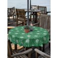 thumbnail image 3 of Outdoor Tablecloth with Umbrella Hole Zipper Dark Green Boho Floral Round Tablecloth 60" Waterproof Outside Table Cloth Abstract Art Flowers Botanical Patio Table Cover Tablecloths for Picnic Party, 3 of 8