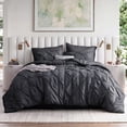 thumbnail image 2 of U by Bedsure Full Comforter Set Black, Bed in a Bag Full Size Bedding, 7 Pieces Pinch Pleat All Season Comforter with Sheets, Pillowcases & Shams, 2 of 8