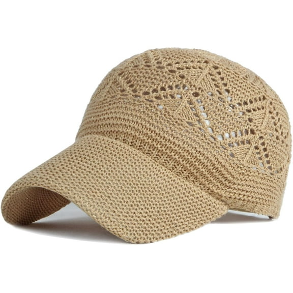Knit Mesh Baseball Cap for Women Summer Yarn Trucker Hats Breathable Outdoor Hat