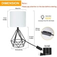 thumbnail image 5 of DingLiLighting Black Cage Metal Base Table Lamp with Shade, 5W LED Bulb Included, 5 of 9