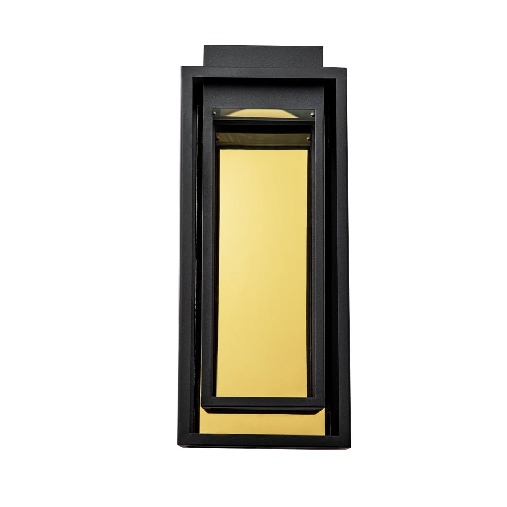 Black Gold Outdoor Led Wall Sconce, 9 Watt Integrated Led, with No Glass