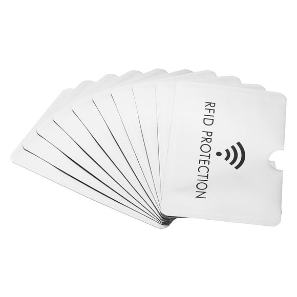 Unique Bargains RFID Blocking Sleeves Identity Theft Prevention Credit Cards Secure Protector Holder Sleeves White 10Pack