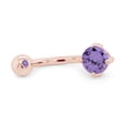 thumbnail image 2 of AFFY Round Shape Simulated Alexandrite Body Piercing Belly Button Ring in 14K Rose Gold over Sterling Silver, 2 of 6