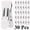 30pcsWhite, variant on Clothes Pins Heavy Duty 30 Pack, 2.17 Inch Metal Chip Clips, Clothespins for Photo Drying Clothesline Laundry Sock, Bag Clips for Food Kitchen Stainless Steel with Rubber, 6 Colors