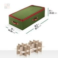 thumbnail image 4 of Underbed Christmas Ornament Storage Box With Zippered Closure - Stores Up To 72 Standard Christmas Ornaments 4 Inch, And Xmas Holiday Accessories (Green), 4 of 4