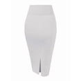 thumbnail image 6 of Women'S Premium High Waist Nylon Ponte Stretch Office Pencil Skirt White M, 6 of 7
