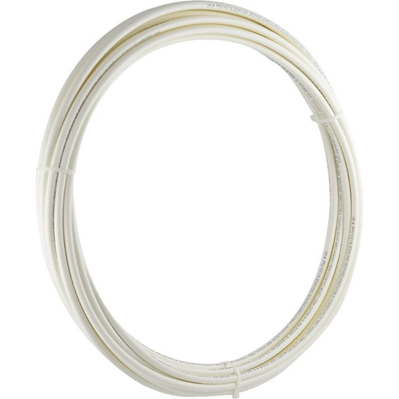 SharkBite U850W50 PEX Pipe 1/4 Inch, White, Flexible Water Pipe Tubing, Potable Water, Push-to-Connect Plumbing Fittings, 50 Feet Coil of Piping