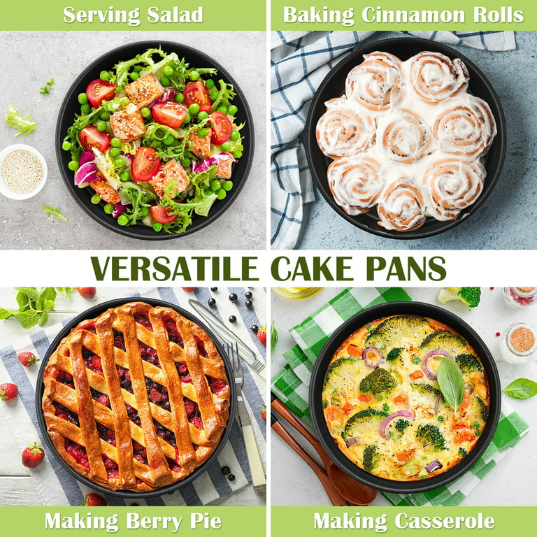Walchoice Cake Pans Set of 3, Stainless Steel Round Tier Baking Pan, Deep Metal Cake Tins - 6 x 3, Mirror Finish & Easy Clean