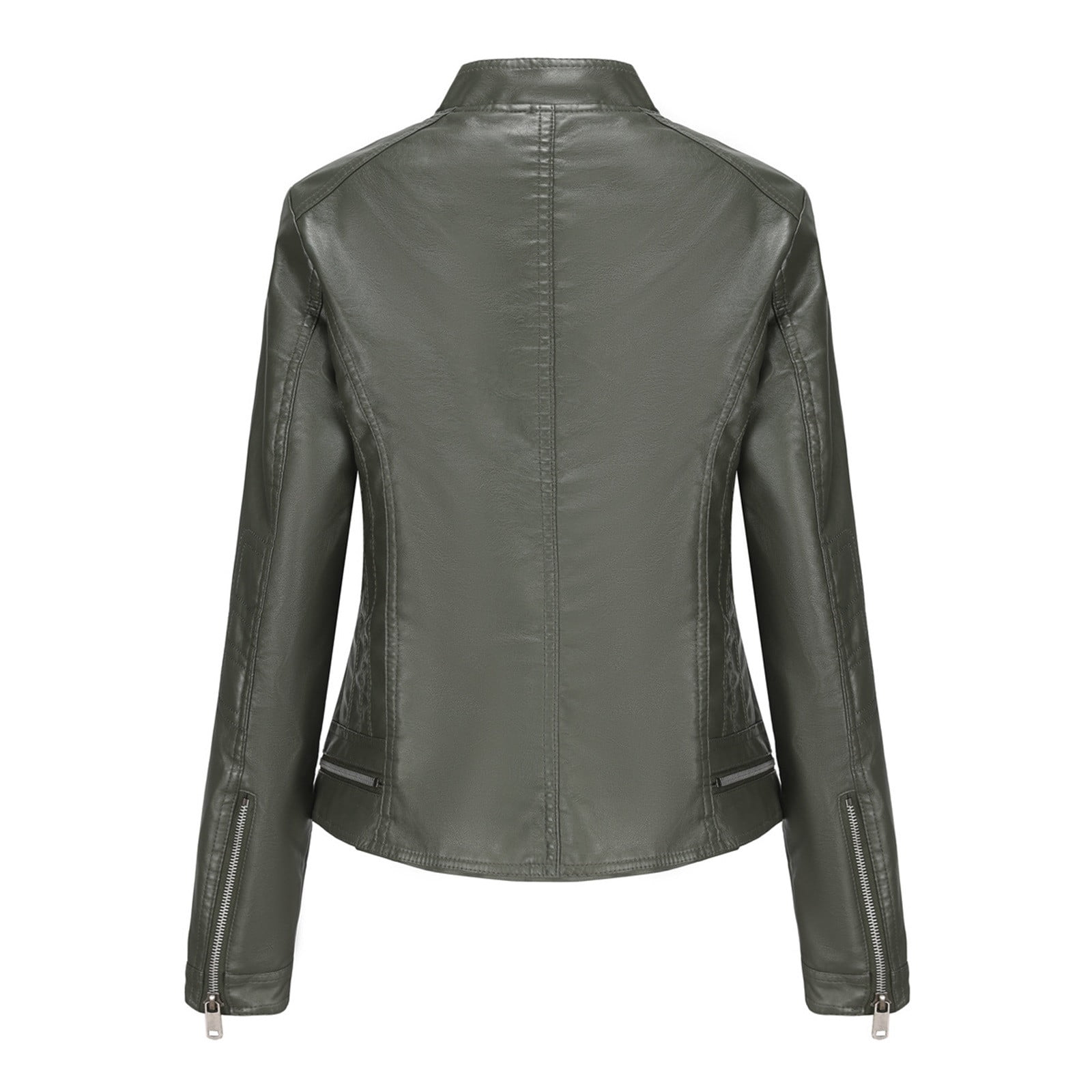 Leather Jacket Women 2024 Fall Women's Faux Leather Blazer Jacket Vegan Leather Coat for Women Relaxed-fit Bomber Jacket Women Outerwear Jackets & Coats