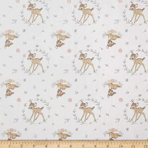 Disney Fashion Trend Framed Bambi Fabric, Cream, Fabric By The Yard