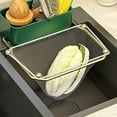 thumbnail image 4 of YDLCAFD Net Strainer Kitchen Trough Filter Kitchen Drain Net Holder Kitchen Waste Filter Screen Disposable Leftover Food Leftover Food Drain Net Sponge Wiping Drain Rack, 4 of 9