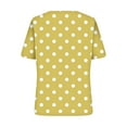 thumbnail image 5 of iHengLiXing Tops for Women Plus Size Women's Summer Fashion Polka Printed Collar Casual Short Sleeved Top Short Sleeved-neck Top/shirt XXL Yellow, 5 of 5