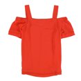 thumbnail image 1 of bar III Womens Fringed Trim Knit Blouse, Orange, X-Large, 1 of 2