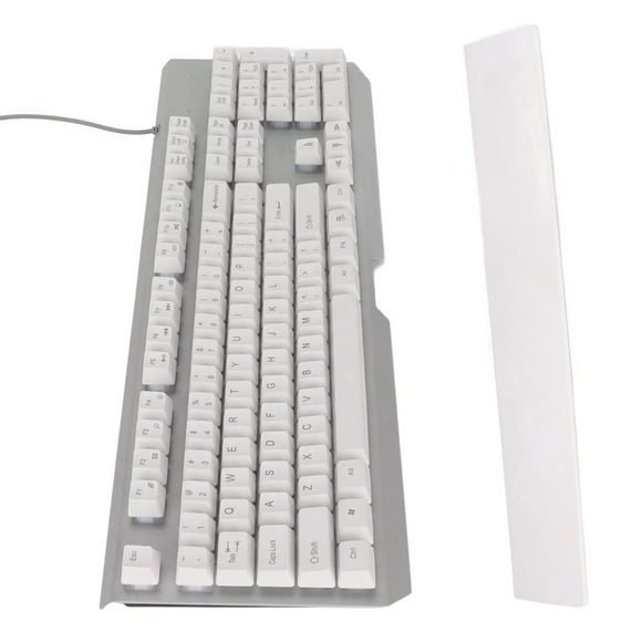 Teclado con cable con reposamuñecas, teclado con cable RGB con teclado con sensación mecánica, teclado para juegos, rendimiento de alta gama