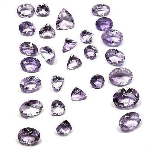 222.50Cts Natural Purple Clean Amethyst Mix Shape Faceted Gemstone Lot