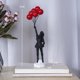 thumbnail image 2 of Estatua de niña con globos voladores, esculturas de arte moderno para decoración del hogar, adorno artesanal de escultura de figura de resina, figuritas coleccionables que viven, 2 of 5