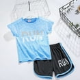 thumbnail image 2 of JaJaho Toddler Kids Summer Activewear Sets Boys Girls Sportswear Short Sleeve T-Shirt With Shorts Running Outfits Breathable Comfortable Play Clothes Solid Color Relaxed Fit Dailywear, 2 of 3