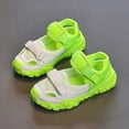 thumbnail image 4 of GiLiling Kids Closed-Toe Sport Sandals, Breathable Mesh Synthetic Upper Dual Adjustable Straps, Non-Slip Thick Sole Outdoor Summer Footwear (Green, 9-9.5 Years), 4 of 5