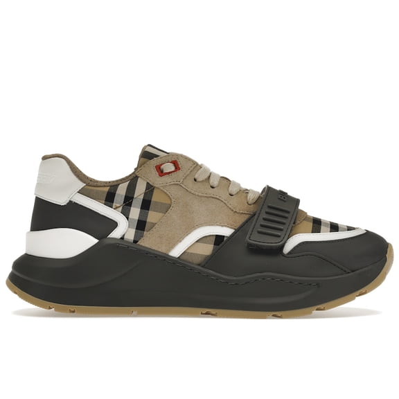 Burberry Men's Ramsey Vintage Check Suede Leather Sneakers Grey Archive Beige Shoes, from StockX