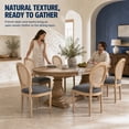 thumbnail image 6 of French Country Dining Chairs Set of 4, Gray Kitchen & Dining Room Chairs Set of 4, Gray Rattan Dining Chairs, Cane Back, Wood Legs, Sillas De Comedor (Rattan, Grey, 4Pcs), 6 of 9