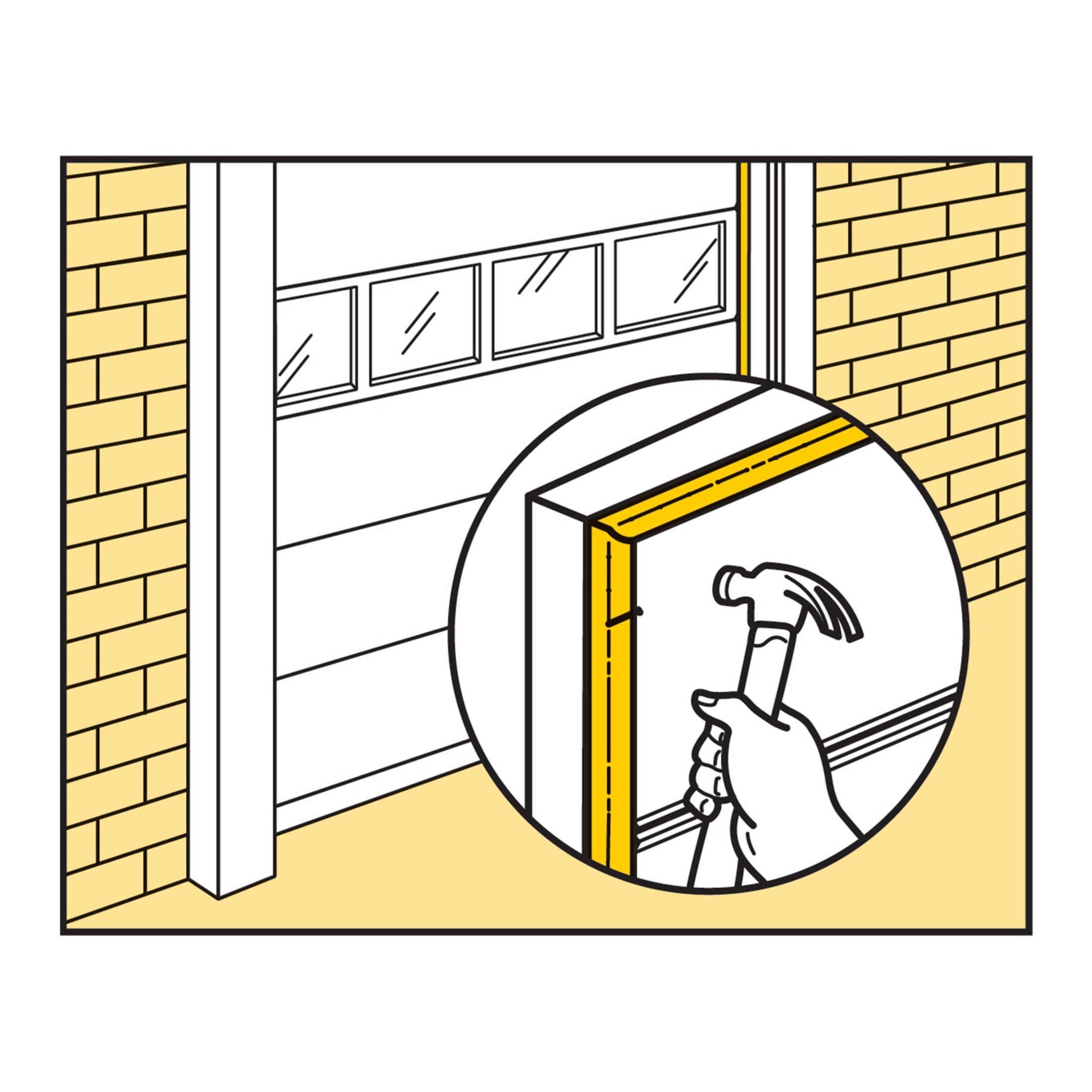 M-D Building Products 03822 30 ft. White Vinyl Garage Door Top and Sides Seal