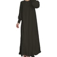 thumbnail image 5 of Womens Abaya Evening Gown Muslim Maxi Dress Solid Loose Fit Long Cardigan Robe Open Front Maxi Length Round Neck Dress, 5 of 7