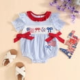 thumbnail image 2 of Ymyiu Baby Bodysuit Baby Girl Bodysuits Short Sleeve Snap Crotch Sweet Baby Outfit 12 18 Months (Blue,12-18 Months), 2 of 6