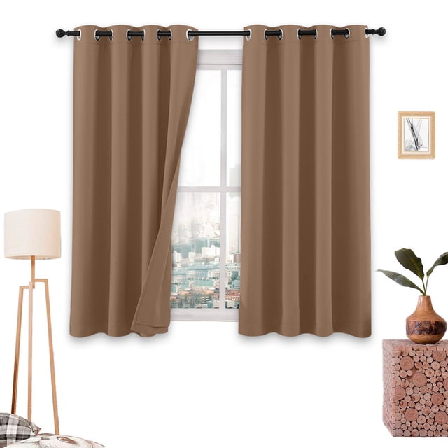 Cortinas Blackout 275cm Ancho X 160cm Alto - En 2 Páneles (CAMEL)
