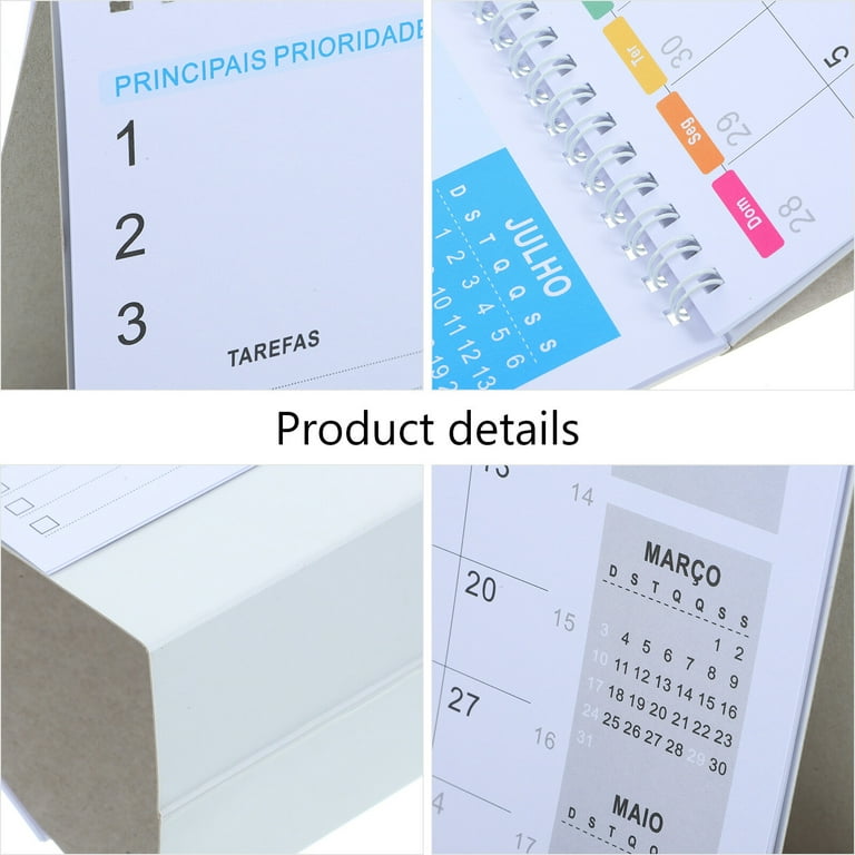 1 Book of Free Standing Calendar 2024 Desktop Calendar Desktop Calendar  Desk Calendar for Brazil - Walmart.com