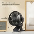 thumbnail image 4 of 3-Speed Multi-Functional Clip On Desk Fan, Portable USB Rechargeable Quiet Cooling Fan, Sturdy Clamp Fan for Office Dorm Home Travel, Black, 4 of 6