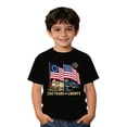 thumbnail image 4 of ZHOGXU Independent Day Children Boys T Shirt Short Sleeved Round Neck American Flag Print Comfortable Fashion Tee Top For 4Th Of July,Black,1-2 Years, 4 of 4