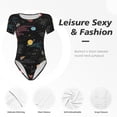 thumbnail image 6 of Uemuo Galaxy Pattern Women's One Piece Short Sleeve Swimsuit Rash Guard Surfing Modest Quick-drying Swimsuit Beach Essentials-Small, 6 of 9