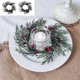 thumbnail image 1 of 2pc New Product Christmas Wreath Candlestick Ring Candle Decoration Simulation Needle Ring Table Wine Bottle Arrangement Decoration Supplies, 1 of 6
