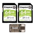 thumbnail image 1 of Kingston 64GB SDHC Canvas Select Plus Memory Card (2-Pack) Bundle with High Speed Card Reader (3 Items), 1 of 5
