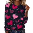 thumbnail image 2 of VKOYWKM Women's Valentine Tops Long Sleeve Love Graphic Tees Romantic Valentne Shirt Crew Neck Holiday Party Blouses, 2 of 4