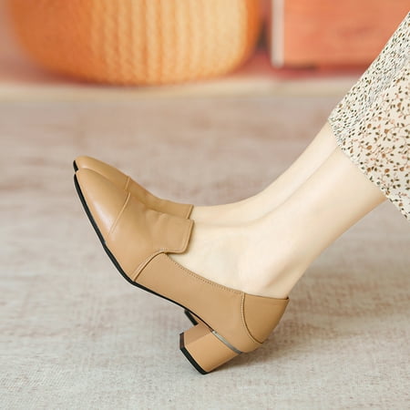 

Spring and Autumn New French Style Chunky Single-layer Shoes Comfortable Mid-heel Pointed Women‘s Shoes All-match Casual Shoes Work Shoes