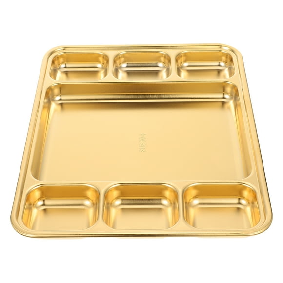 BRIGHTFUFU Placa de acero inoxidable Placa dividida Placa de fruta Placa de desayuno