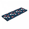 thumbnail image 1 of Marine Bench Pad, Nautical Pattern with Grunge Sailboats Flying Birds and Compass, HR Foam Cushion with Decorative Fabric Cover, 45" x 15" x 2", Night Blue Coral White, by Ambesonne, 1 of 3