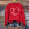 thumbnail image 7 of Sweatshirt for Women Graphic Heart Print Crewneck Long Sleeve Loose Fit Casual Pullover Tops Fashion Festive Heart Pattern Clothes for Daily Wear, 7 of 7