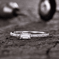 thumbnail image 2 of HeartsAndYou 0.3ct Emerald Cut Moissanite Engagement Ring for Women East West Dainty 18k White Gold Over Silver Silver, 2 of 2