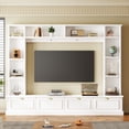 thumbnail image 3 of Harper & Bright Designs Wall Unit Entertainment Center with Bridge and Storage Bookshelves for 78'' TV, Modern TV Console with Cabinets and Open Shelves for Living Room, White, 3 of 17