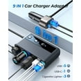 thumbnail image 3 of JOYROOM 3 Socket Car Cigarette Lighter Adapter, 154W PD & QC 3.0 Fast USB Car Charger, 12V/24V DC Outlet Cigarette Lighter Splitter with Individual Switches for All Car Devices, 3 of 10